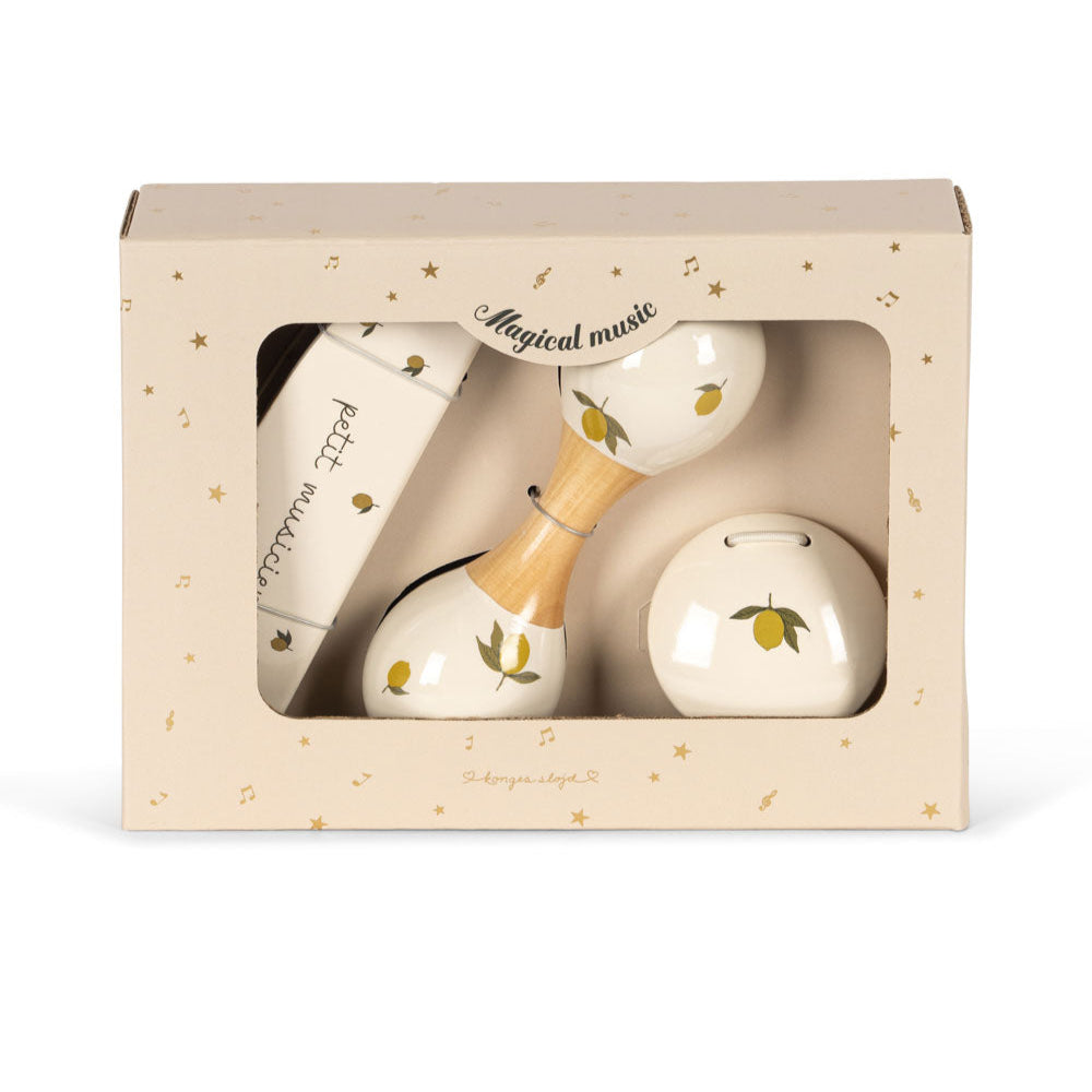 Lemon Print 3 Piece Music Set in a Box
